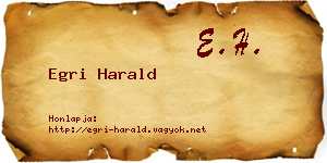 Egri Harald névjegykártya